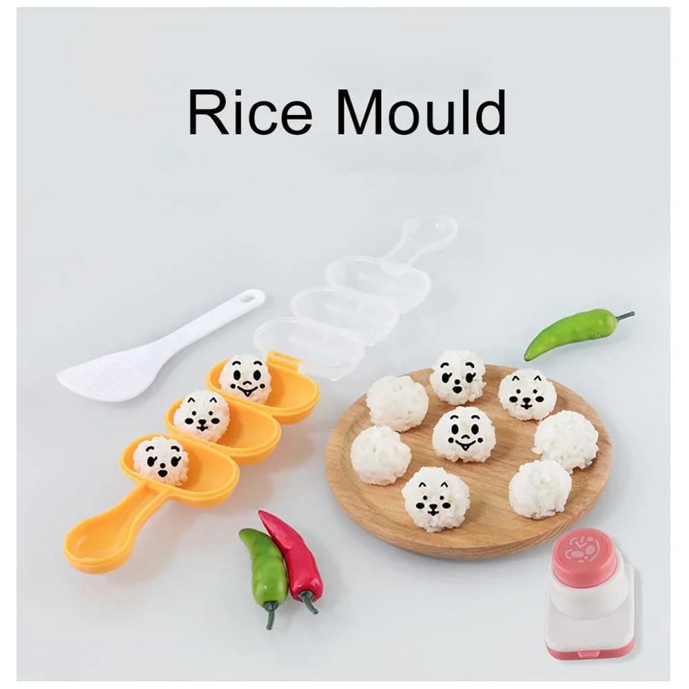 Rezač za nori alge i kalup za rižine kuglice (Onigiri) s motivom lica