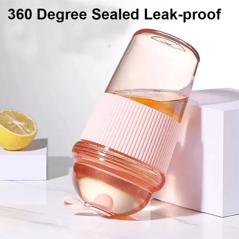 Prijenosna plastična čaša sa slamkom na preklop 430ml, za vodu, kavu i sok
