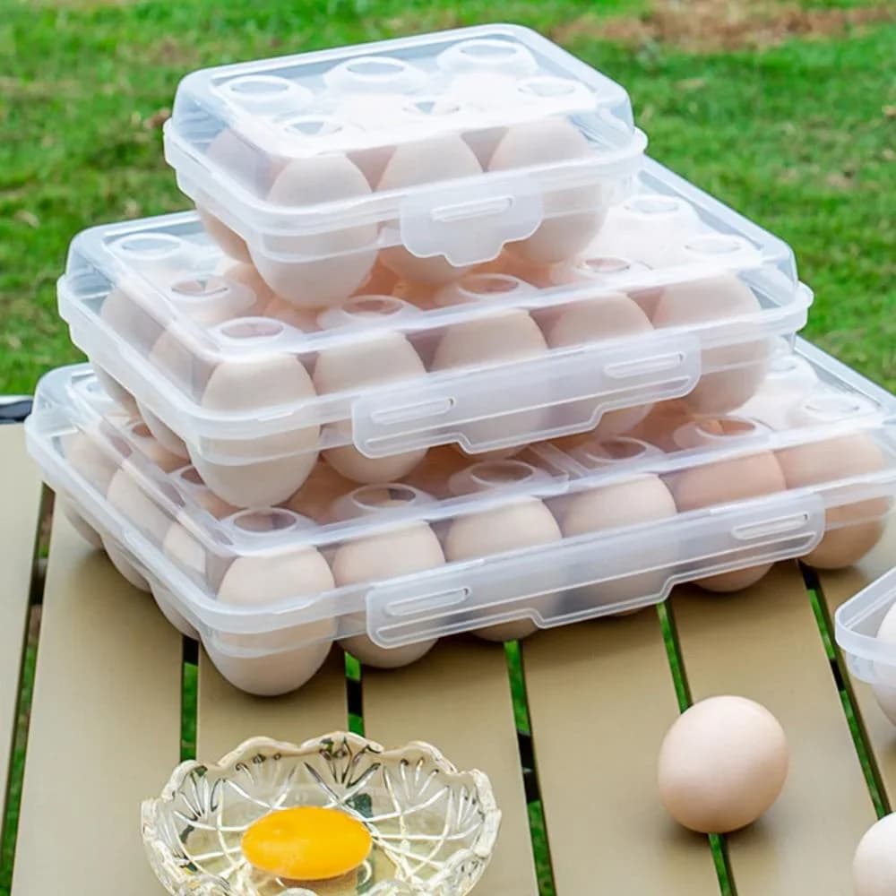 Plastična kutija za jaja s poklopcem za hladnjak i putovanja