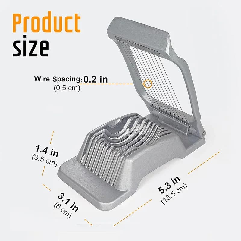 Aluminijski rezač kuhanih jaja i mekog voća s čeličnim žicama