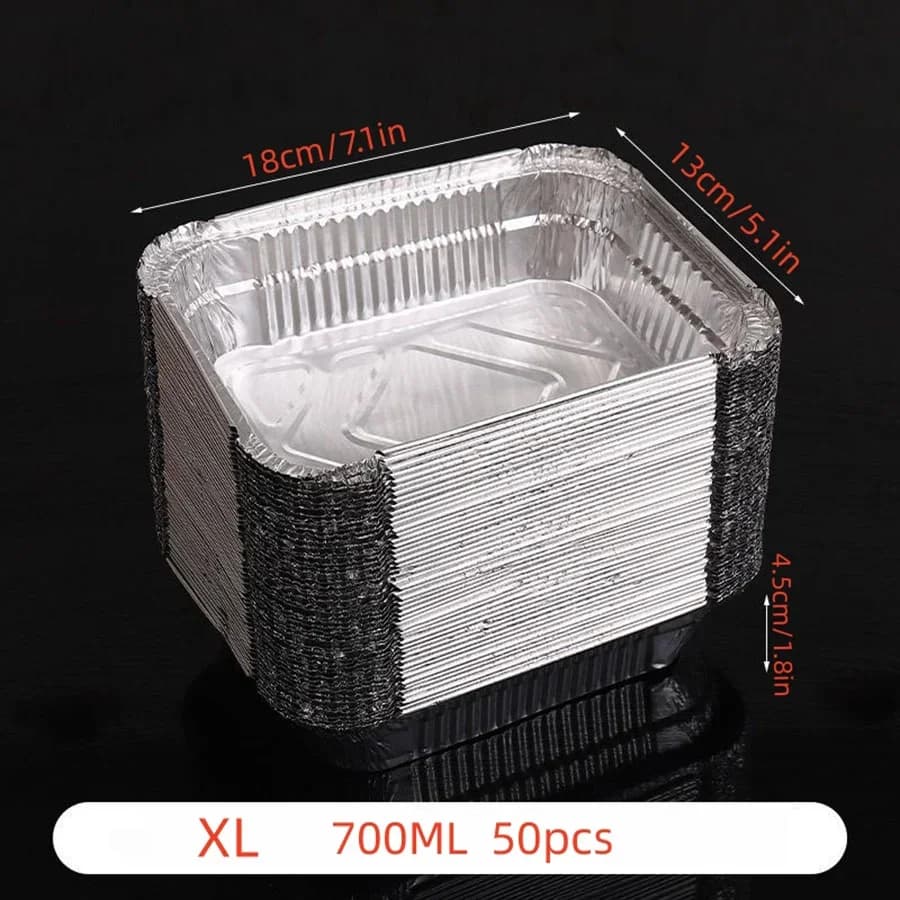 Jednokratne posude od aluminijske folije, razne veličine, 50 kom.