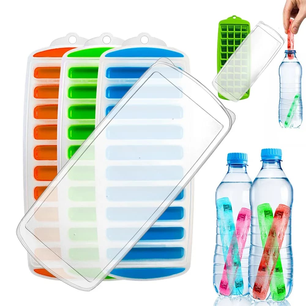 Plastični kalup za led u štapićima s poklopcem za boce
