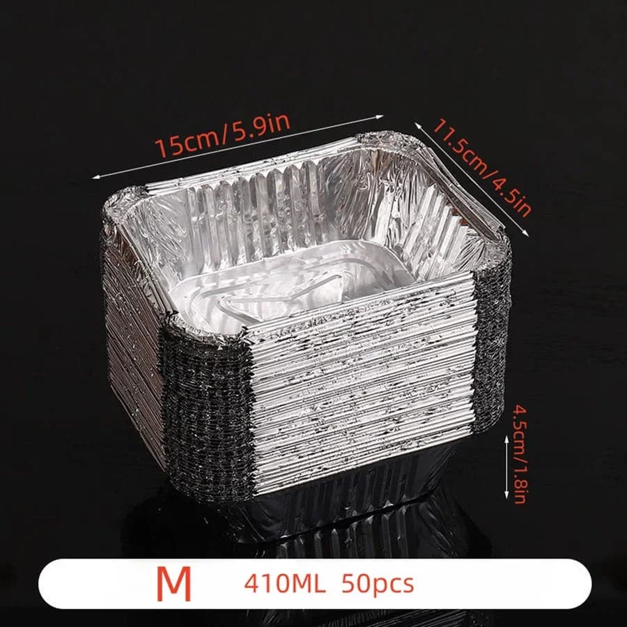 Jednokratne posude od aluminijske folije, razne veličine, 50 kom.